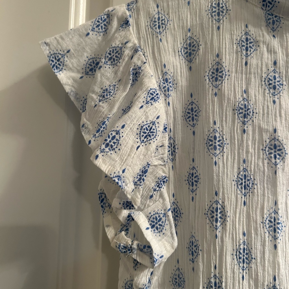 THML Anthropologie Blue and White Blouse - Picture 3 of 7